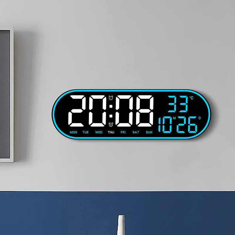 

Цифровые настенные часы, дистанционное управление, электронные беззвучные часы с отображением температуры, даты, недели, часы с функцией таймера 15 дюймов