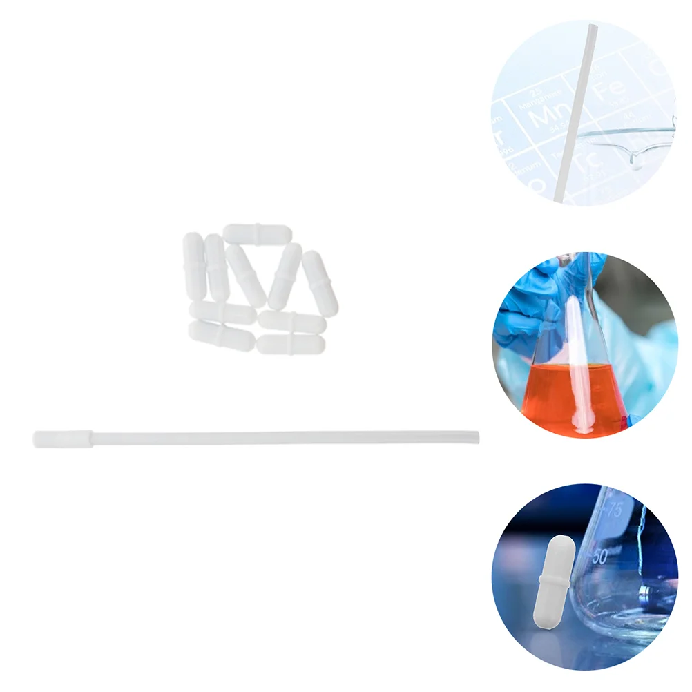 

10 Pcs Blender Magnetic Stirring Rod Stirrer Bar White Bars PTFE Laboratory Retriever Chemistry