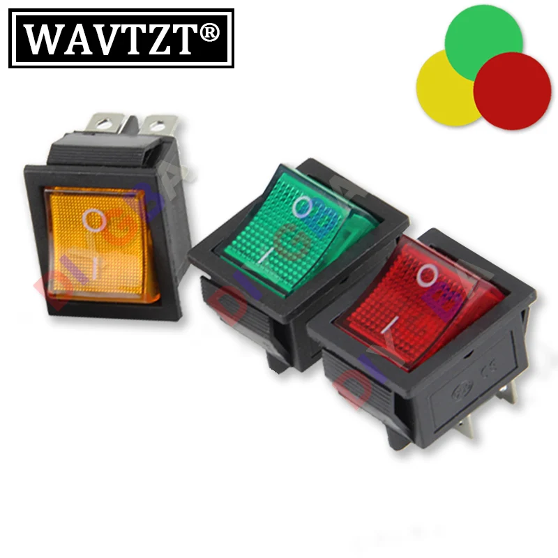 10 шт., детский 4-Контактный Выключатель питания 25x31 мм, красный, зеленый, желтый, 20 А, 125 В переменного тока, 16 А, 250 В переменного тока, клавишный выключатель 25x31 25*31 с фотоэлементом