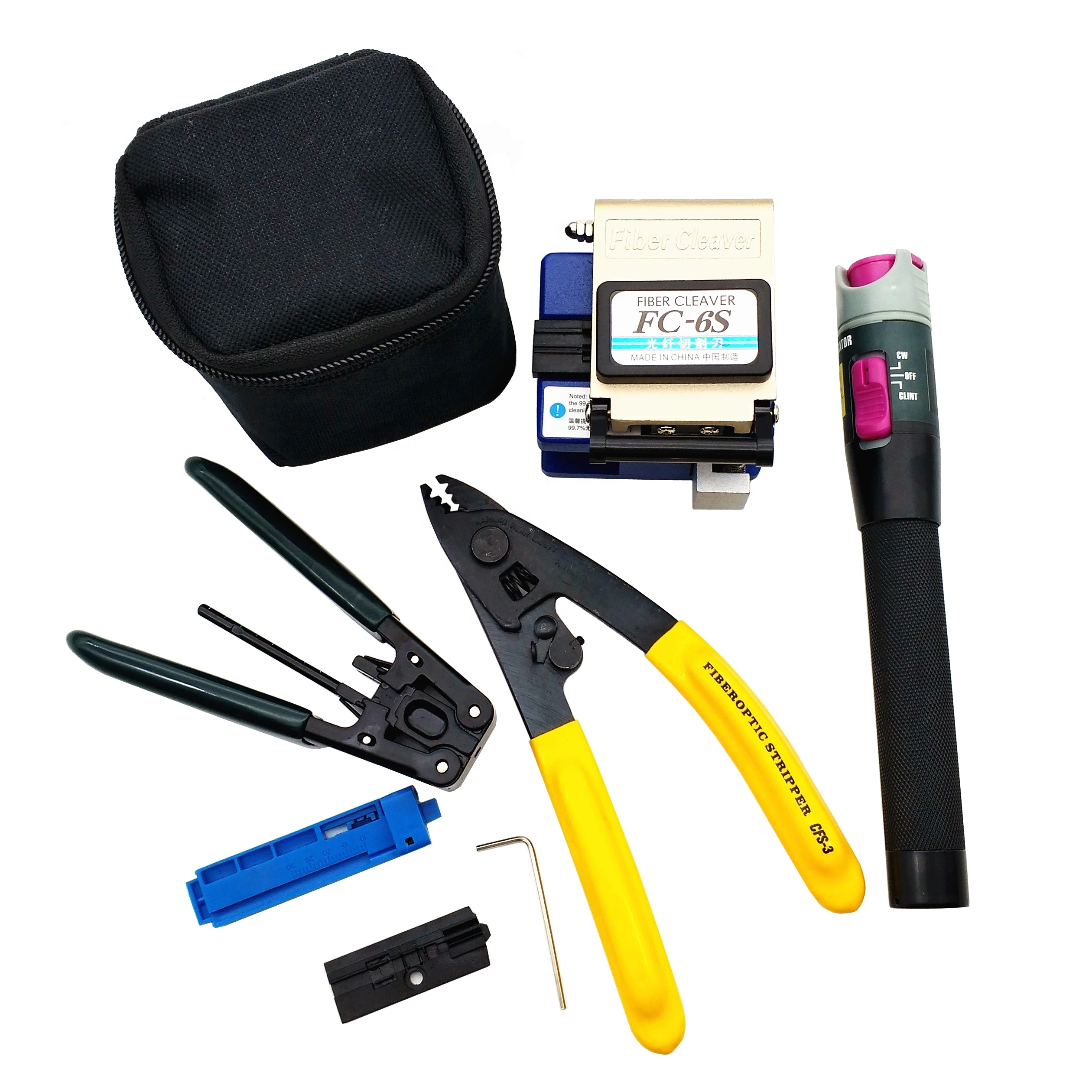 

Optical Fiber Tool Kits FC-6S Cable Stripper 10 in 1 FTTH Assembly Optical Power Meter VFLOptical Fiber Tool Kits