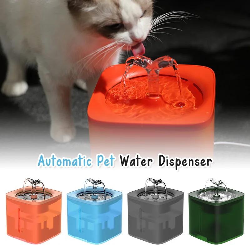 

Automatic Cat Drinking Fountain with LED Lighting USB Pet Water Dispenser with Recirculate Filtring for Fresh Clean Water