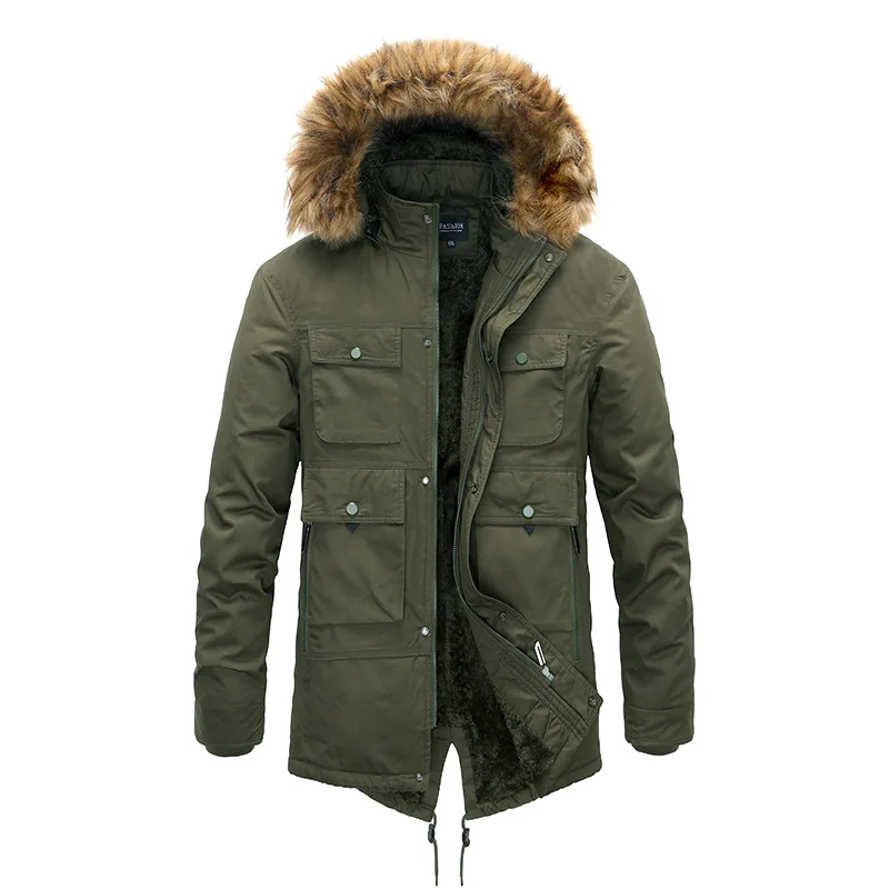 Winter Warm Coat Parka Snow Outerwear 2022 Men's Casual Jackets Coats Zipper Women Long Sleeve Mid-length Jacket 4XL