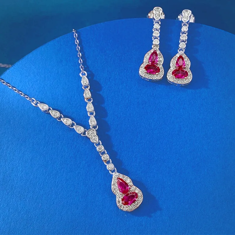 Новые винтажные серьги с тыквой и рубином в дворцовом стиле легкие роскошные