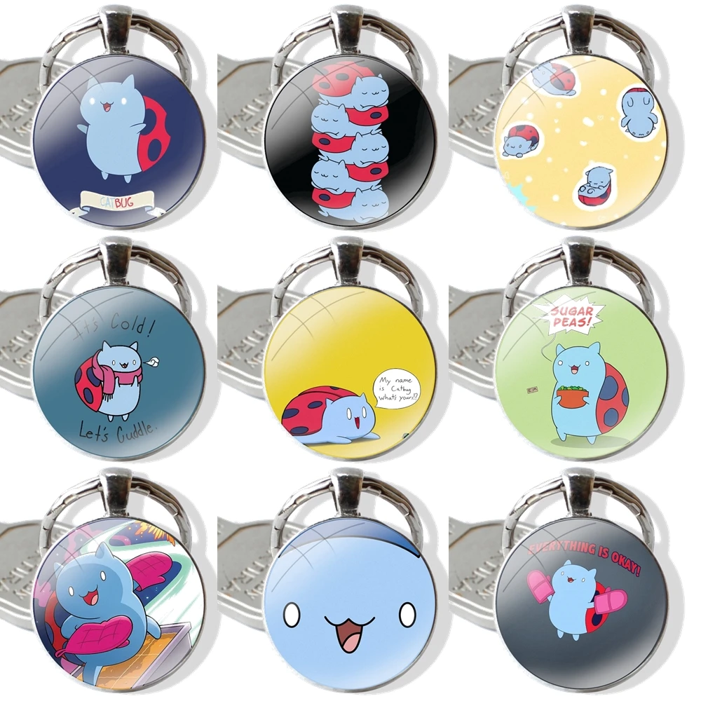 

I'm Catbug Glass Cabochon Keychain Pendant Car Key Chains Handmade