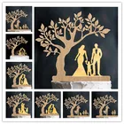 Свадебный торт Топпер-мама и папа с 2 детьми девочки семейный юбилей торт Топпер невесты и жениха дерево стиль