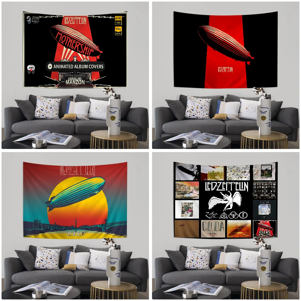Band L-Led Z-Zeppelin Cartoon Tapestry Hippie Flower Wall Carpets Dorm Decor Art Home