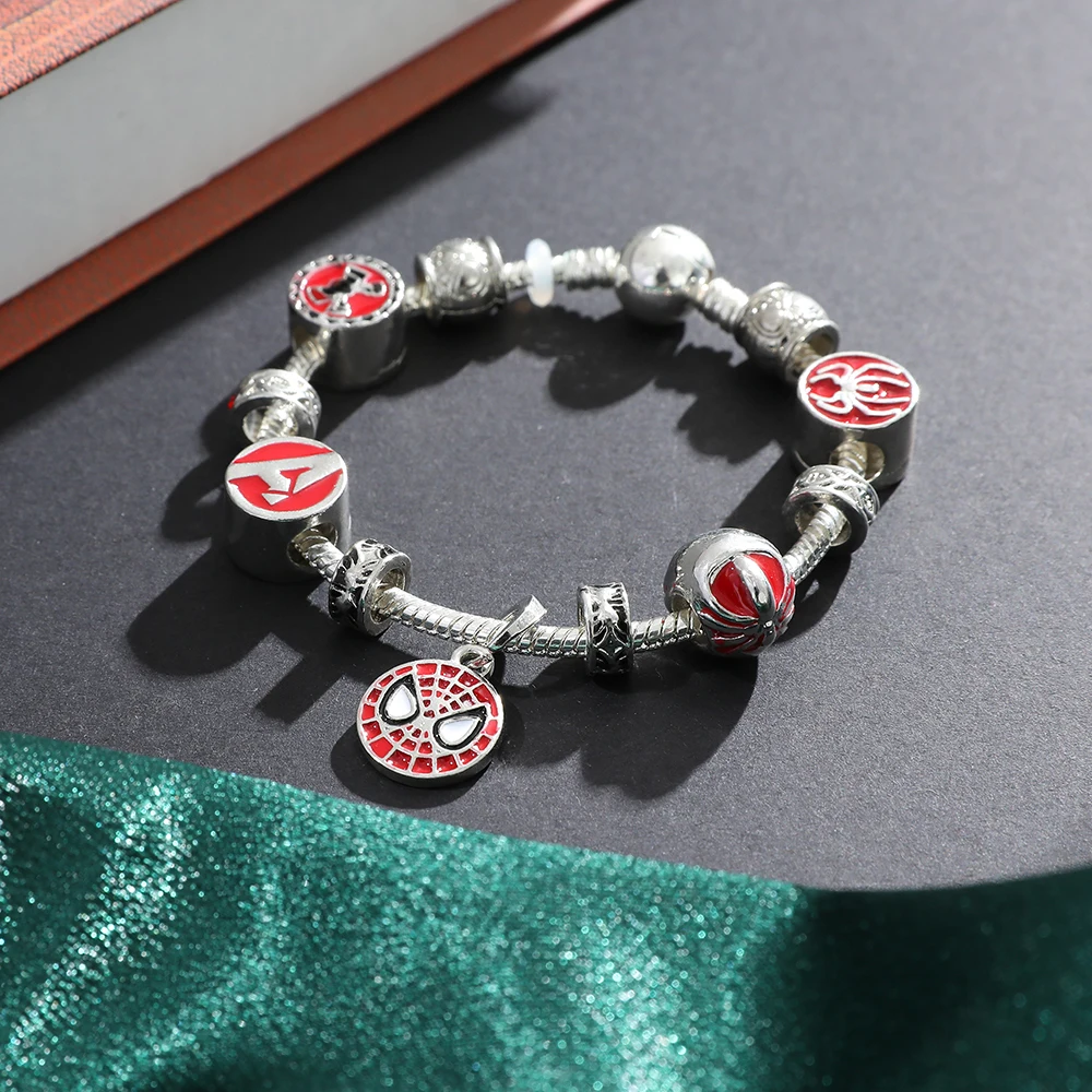 

Браслеты с изображением Человека-паука для женщин, браслеты «сделай сам» с Марвел «мстители» для мужчин, шармы Петер Паркер, аксессуары для изготовления бижутерии