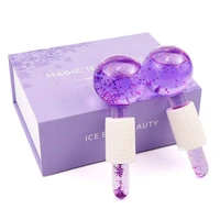 2pcsbox crystal ice hockey roller energy massage beauty facial eye crystal ball ice globes water wave face massage skin care