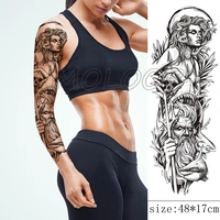 temporary tattoo sticker shark ancient greek mythology leaf full arm body art anime fake tattoos for woman man