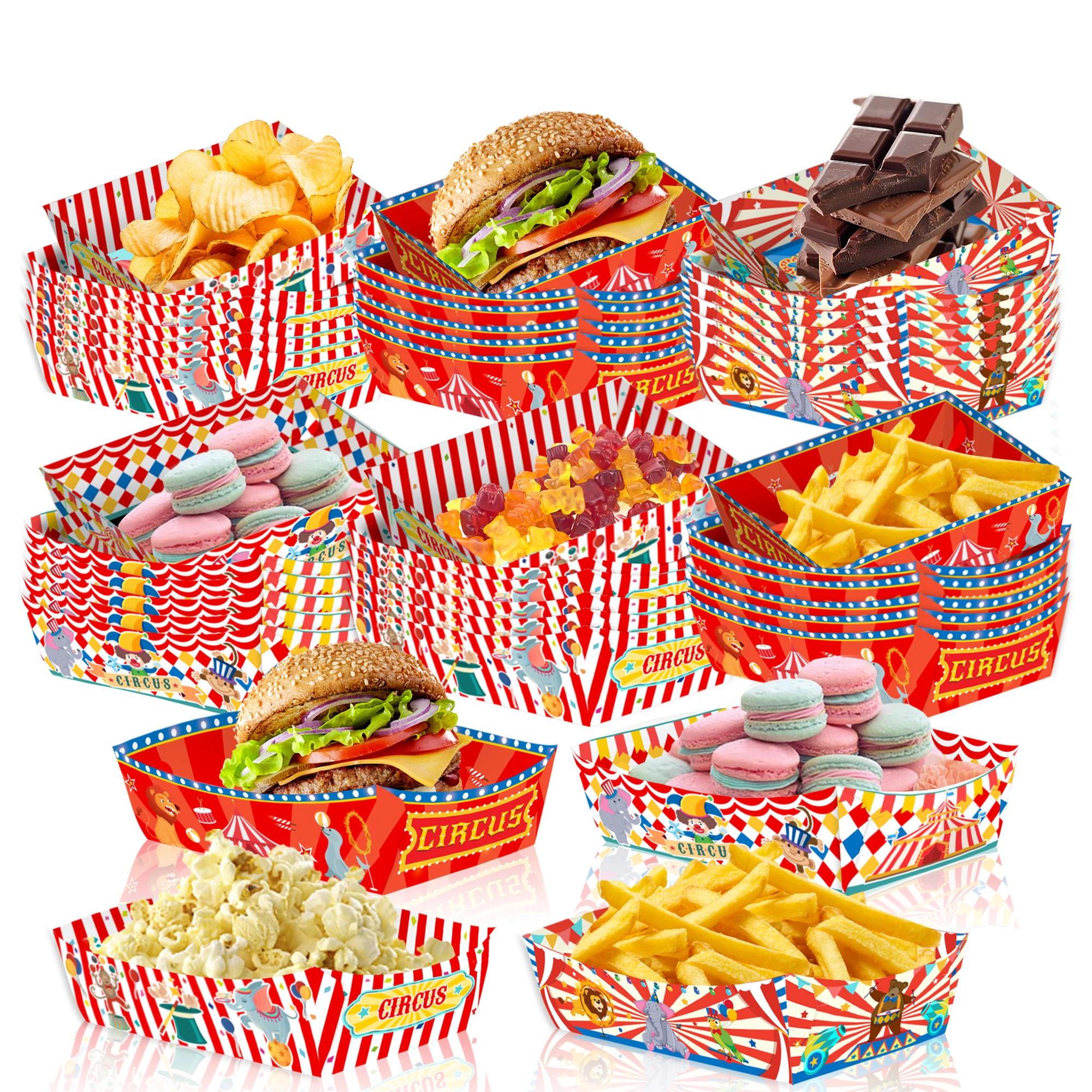 

Одноразовые бумажные лотки для конфет, Хэллоуин/Цирк