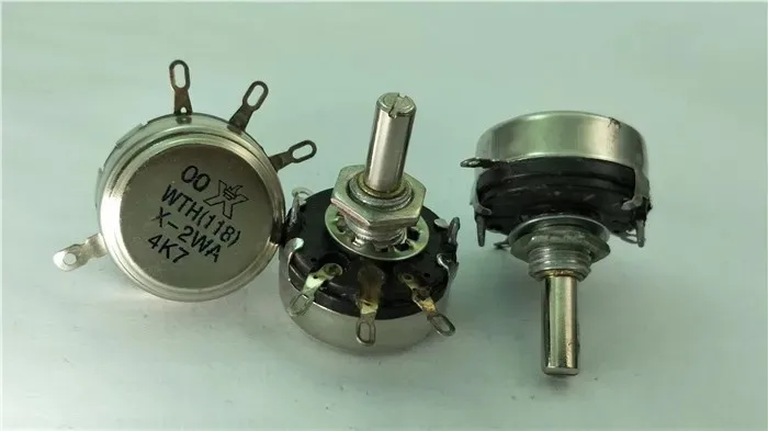 В наличии Ручка потенциометра WTH (118) X-2WA 4k74.7 K круглая 25 мм.