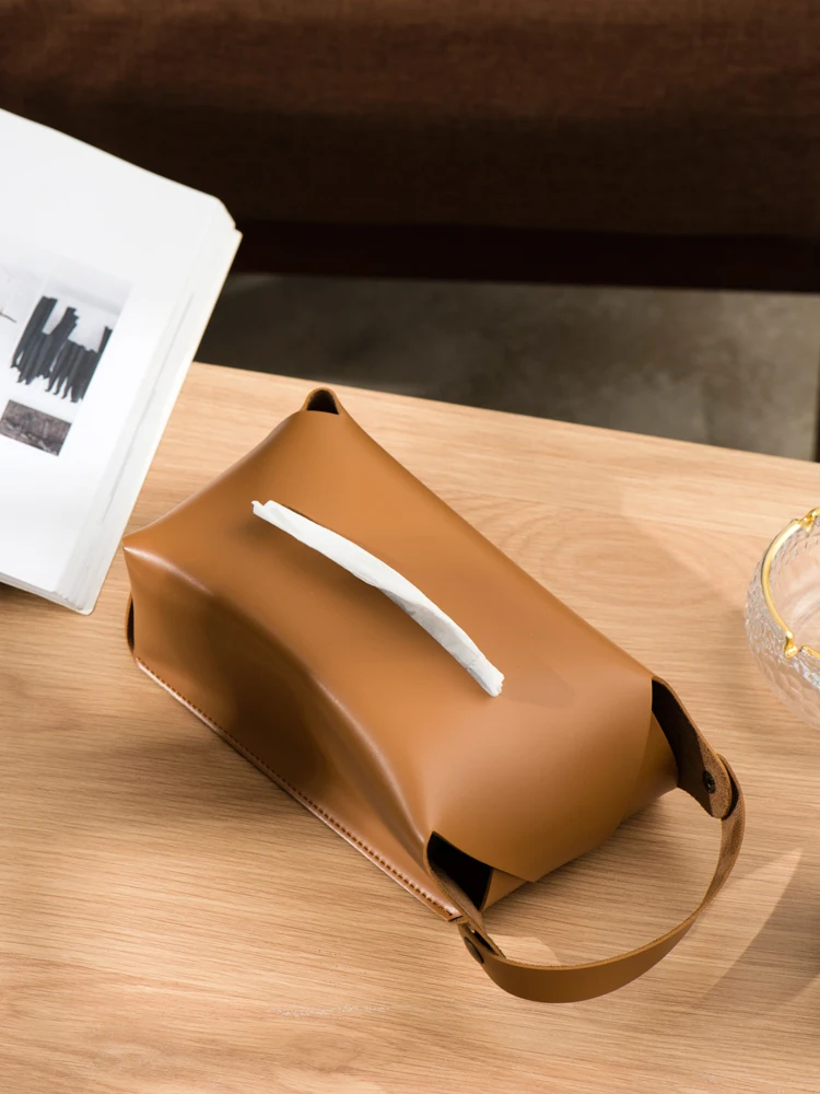 

Ins Popular Hanging PU Leather Tissue Box Cover Car Tissue Holder Boite Mouchoir Tissue Box Holder Paper Holder