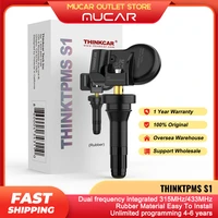 thinkcar thinktpms s1 screw in rubber tire pressure monitoring sensor 315mhz 433mhz tire pressure system monitors