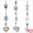 Подлинные искусственные серебряные бусины-шармы в виде кофейника, мексиканская Axolotl от сглаза, подходят для оригинального браслета Pandora, шарм, ювелирные изделия в подарок