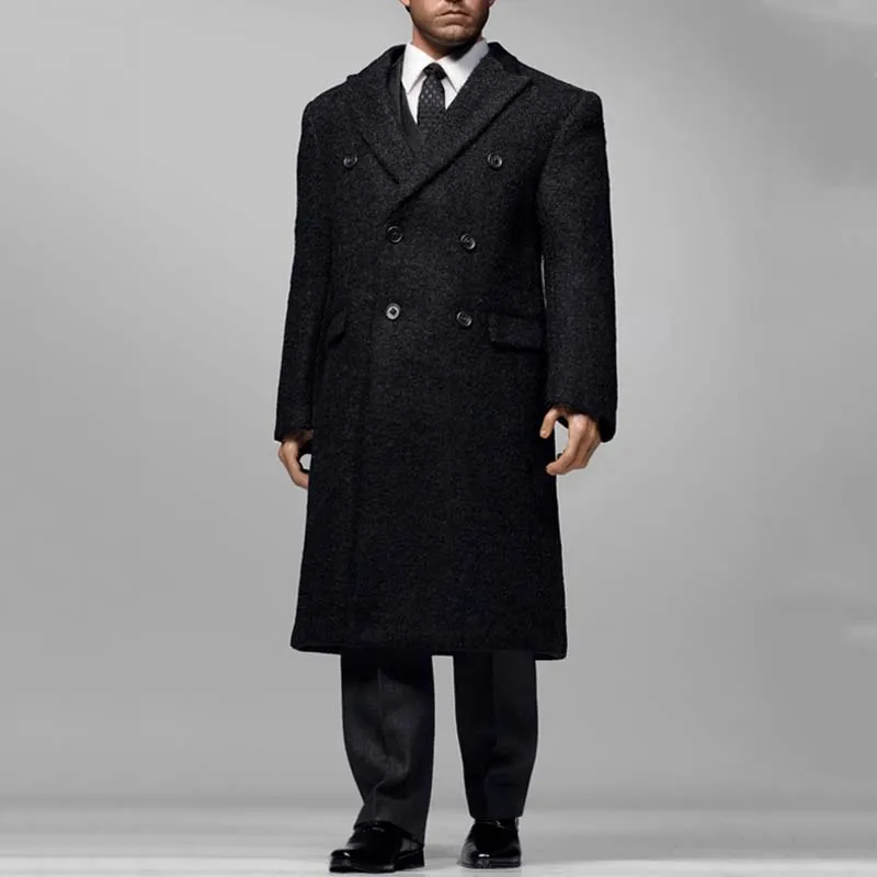 POPTOYS X34 1/6 Ben  Black Suit Coat Male Gentleman Windbreaker Clothes Fit 12