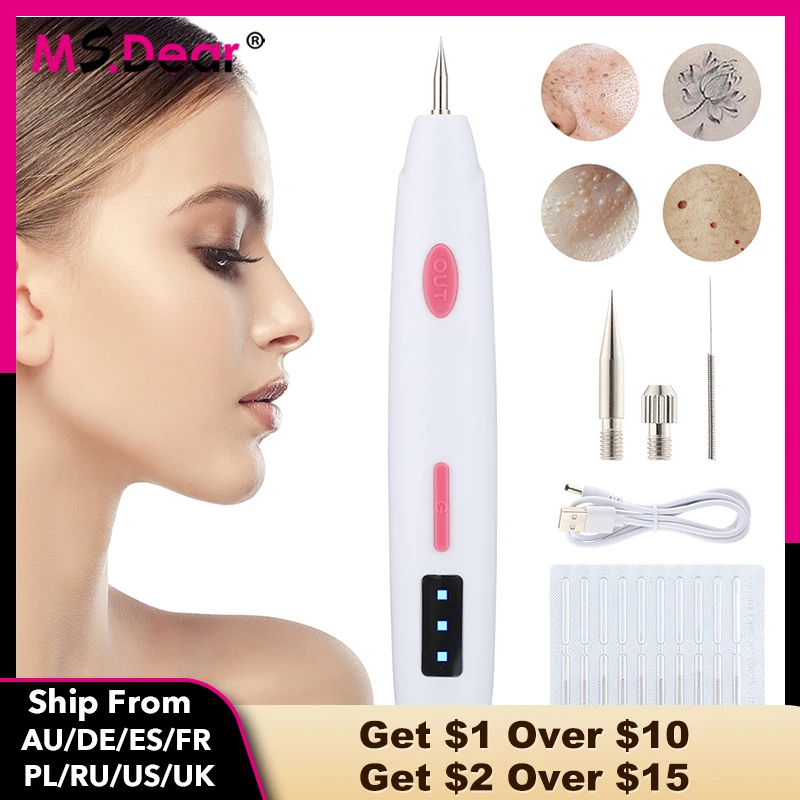 

Ms.Dear Laser Plasma Pen for Skin Tag Remover Freckle Black Dot Papilloma Warts Mole Acne Pimples Tattoo Removal Laser Pen Tools