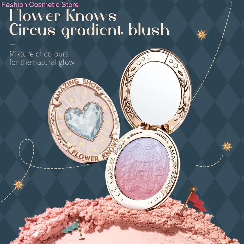 

Flower Knows Circus Gradient Blush Brighten Skin 6 Color For Chose 5g Gradual Powder Blusher Repair Blue Purple Moonlight Blush