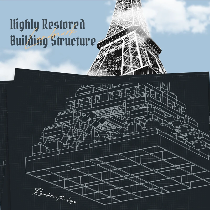

Европейская классическая архитектура серия железная башня церковные микрочастицы строительный блок настольное украшение Сборная модель детские игрушки