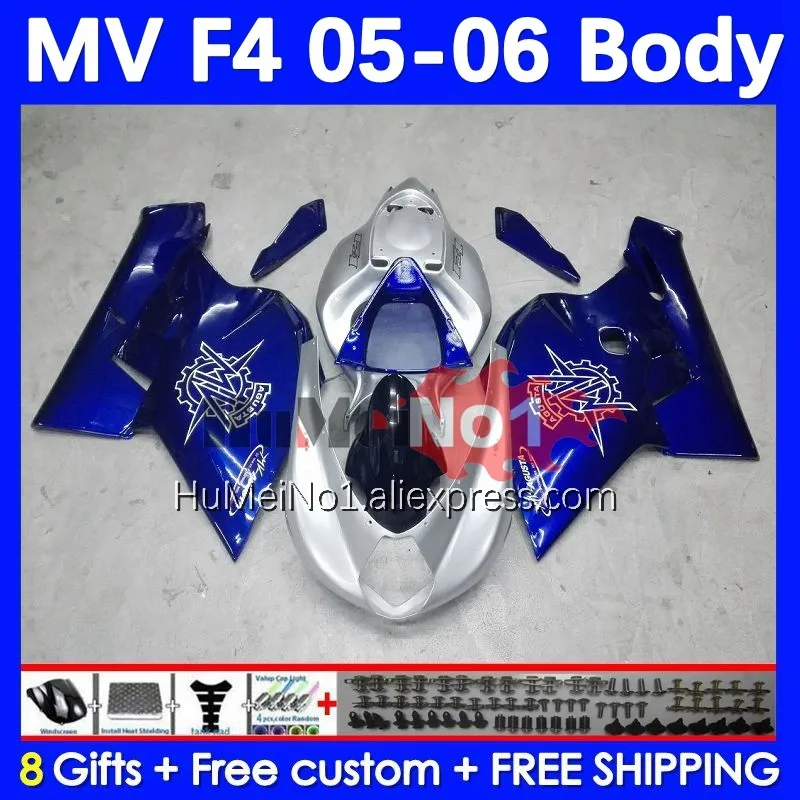 

Body For Agusta MV F4 R312 750S 1000 R 750 1000CC 104No.7 1000R 312 1078 1+1 MA MV F4 2005 2006 05 06 Fairing Kit blue stock