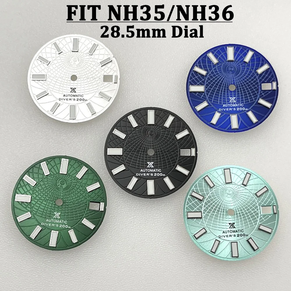 

28.5mm Seiko NH35/NH36 Movement Dial, New Diving Watch Modified Accessory With 3C Green Light Scale