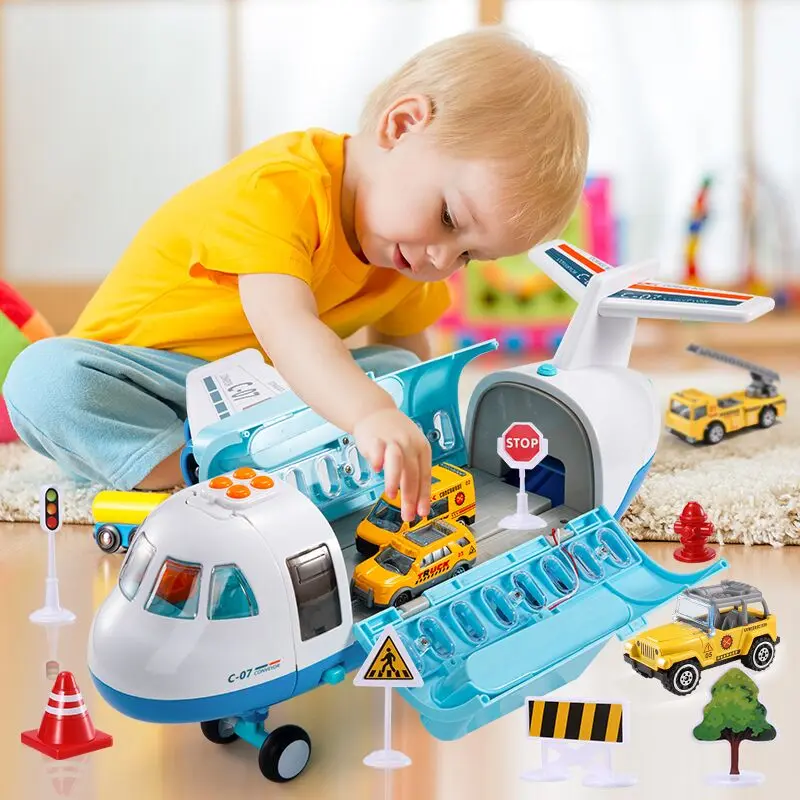 

Mist Spray Plane Children's Toys Cars for Boys with 6 Diecast Construction Vehicles,Educational Toys for Kids 2 to 4 Years Old