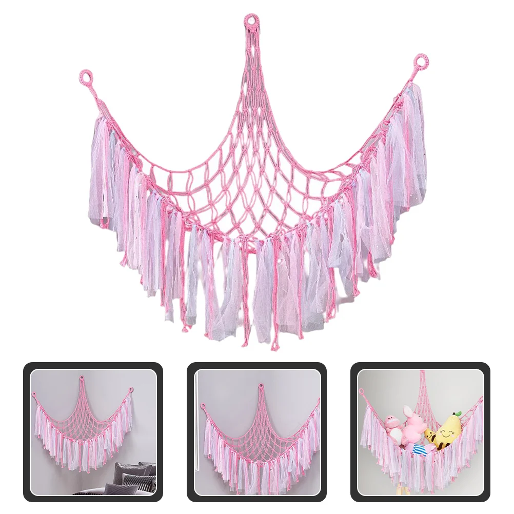 

Bohemian Multi-functional Decorative Load Bearing Hand Woven Net Hammock Stuffed Animals Hammock for Home Decor Arrangement