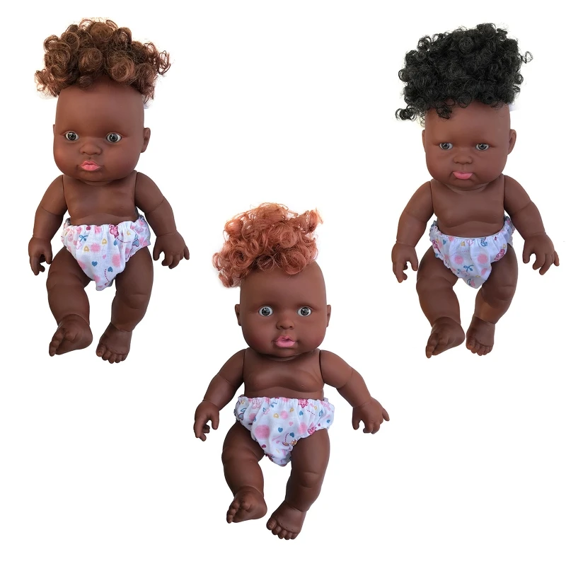 

67JC 10in Realistic Boy Doll African Dress-up Black Doll for Boy Teens Birthday Gift Holiday Xmas Party Supply Kids Favorite