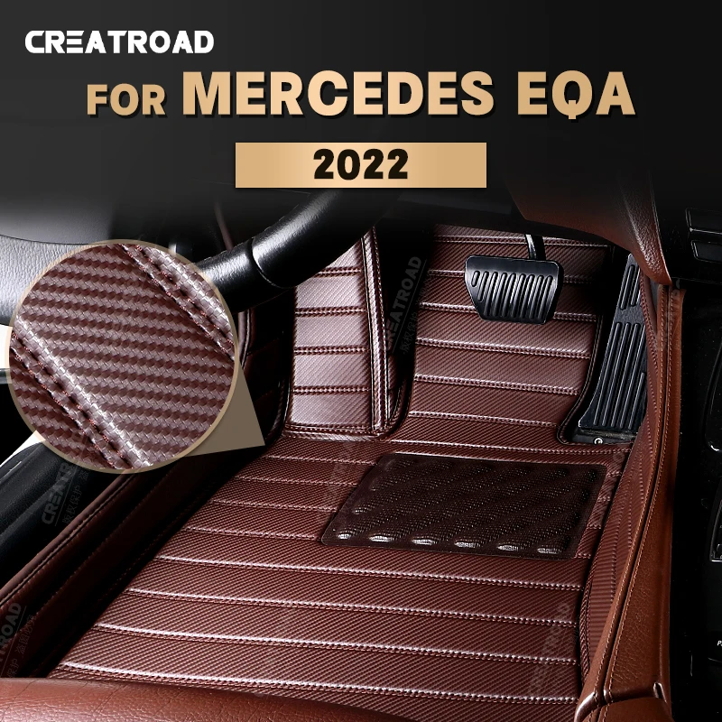 

Напольные коврики из углеродного волокна на заказ для Mercedes Benz EQA 2022, коврик для ног, аксессуары для интерьера автомобиля