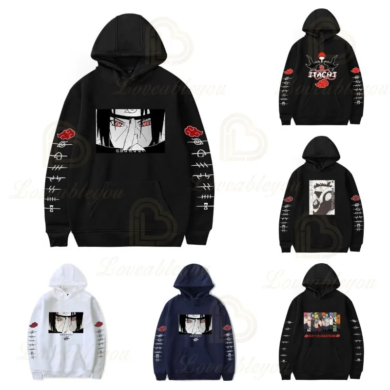 

Anime Naruto Merch Hoodie 2023 Pullovers Sweatshirts Itachi Akatsuki Cloud Graphic Printed Tops Casual Hip Hop Streetwear