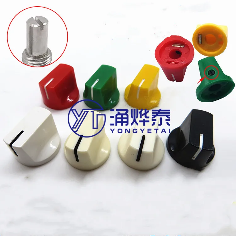 

YYT 5PCS Potentiometer flat knob cap lock screw diameter 19*14MM positive white off-white white black green red
