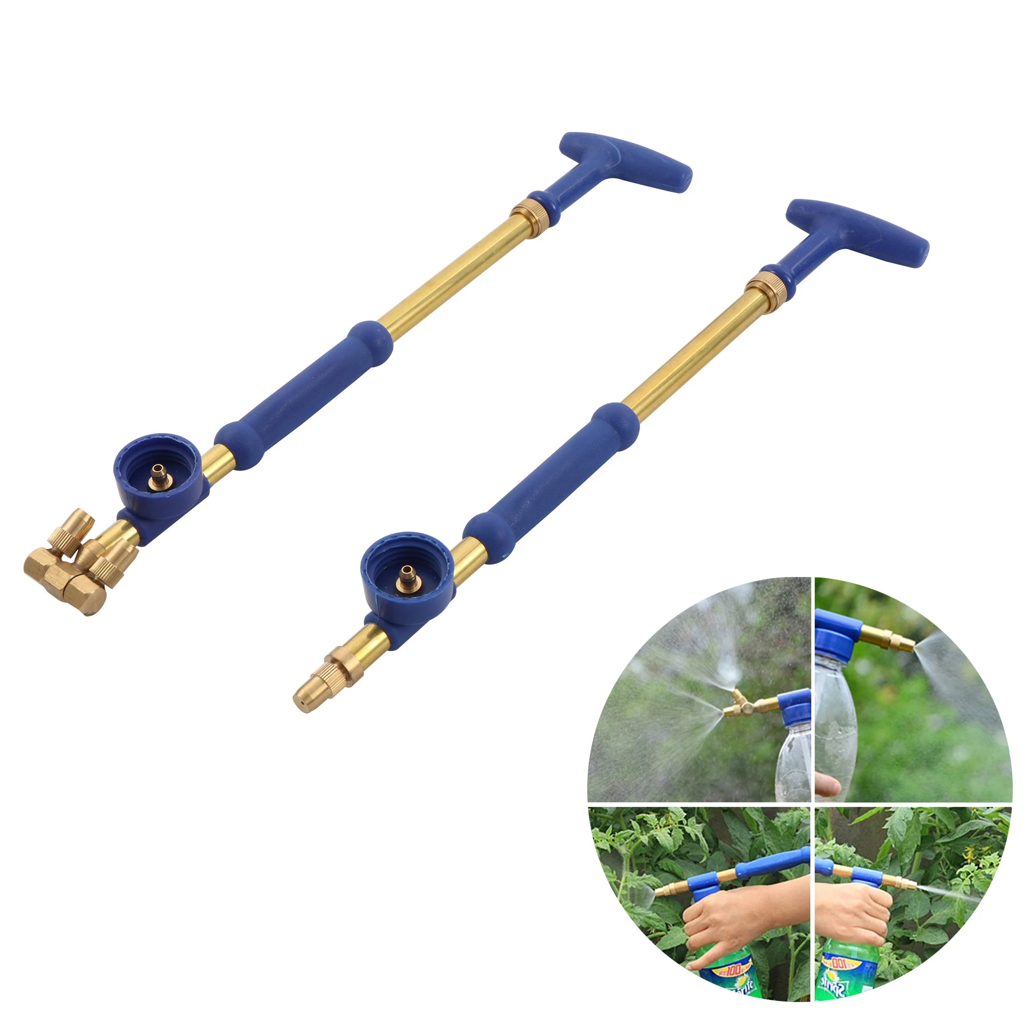 Single Head/Double Head Push Pressure Sprayer Garden Cola Drink Bottle Brass Sprayer Fertilization Flower Plant Potted Watering
