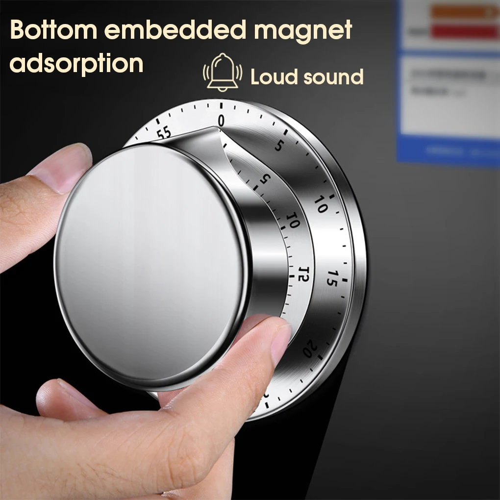 

Kitchen Timer Precise Mechanical Stainless Steel Alarm Clock Countdown Cooking Timing Reminder Tools Stop Watch Accessories