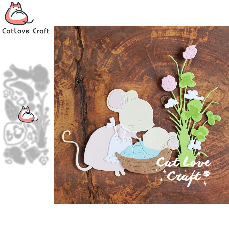 Металлические Вырубные штампы Catlove Mother Child Mouse в виде животных вырубные
