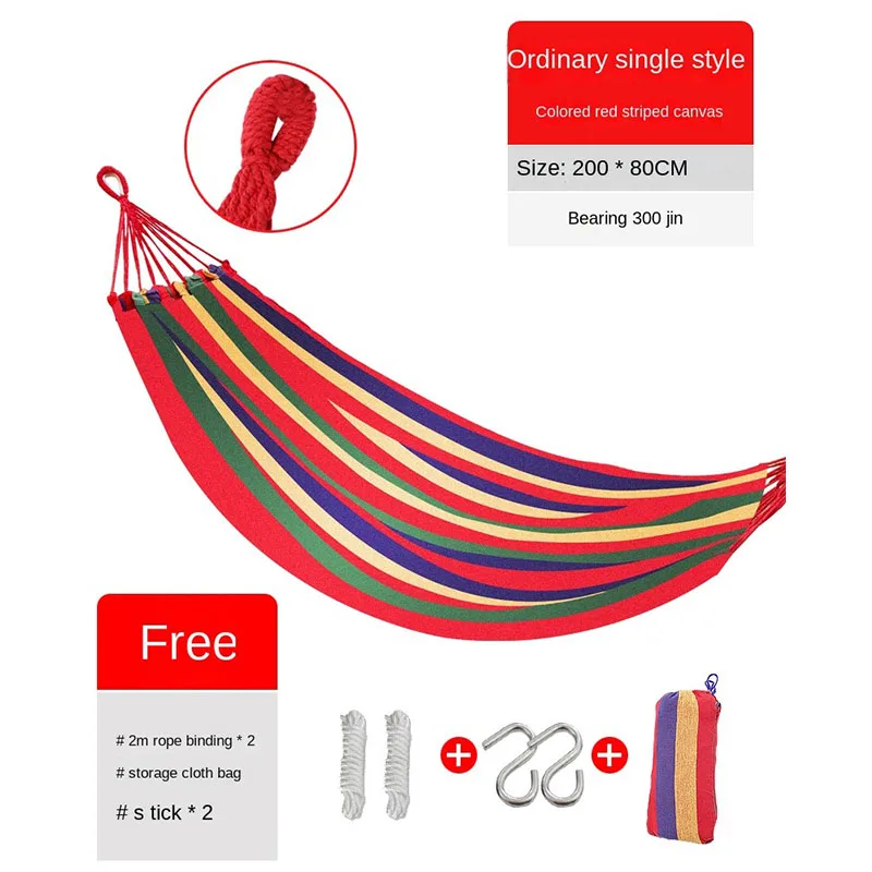 

Bearing 150KG Outdoor Carabiner Hammock Wide Thick Canvas Portable Garden Yard Patio Camping Travel Family Barbecue Party Tools