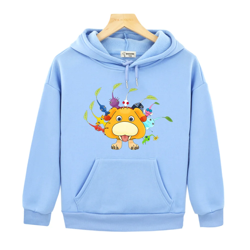 Худи Pikmin с принтом милые флисовые толстовки куртка для мальчиков Мультяшные
