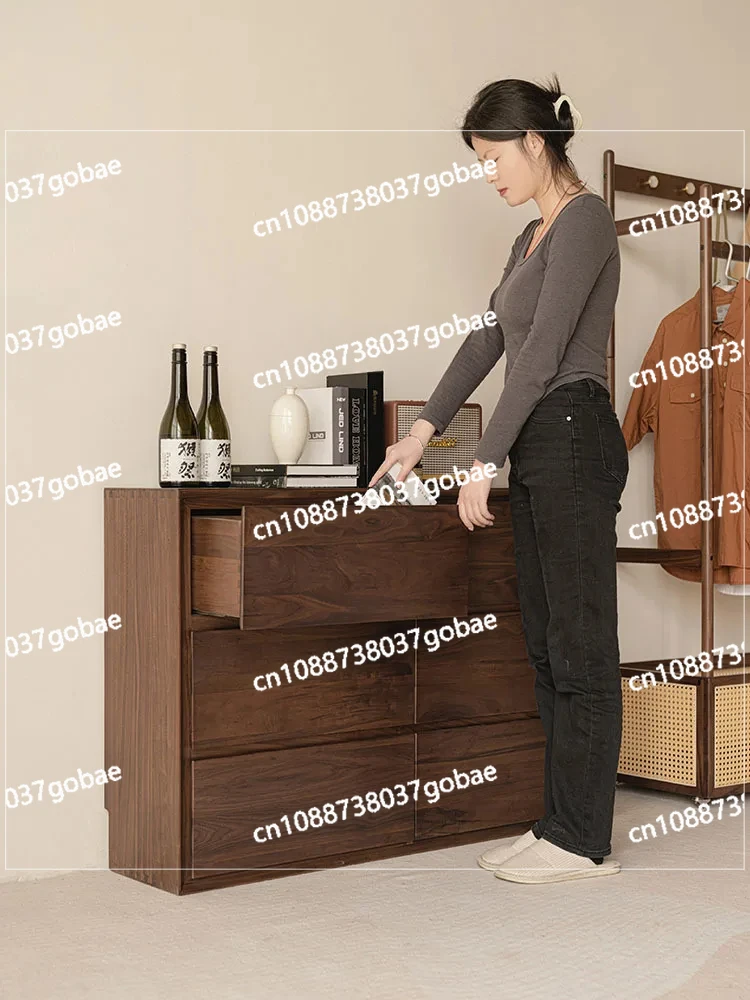 ZK шестикомодный шкаф из вишневого дерева ультраузкая прикроватная тумбочка