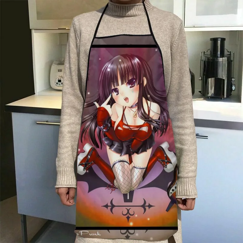 

Custom Akiyama Mio K-ON! Oxford Fabric Apron For Men Women Bibs Home Cooking Baking Cleaning Aprons Kitchen Accessory 0216