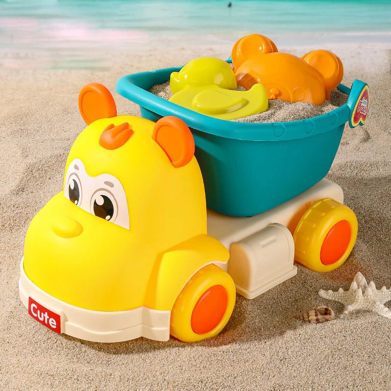 

Large Summer Outdoor Games Beach Accessories Child's Play Water Beach Baby Toy Gifts Four Wheeled Cart Hourglass Toys for Kids