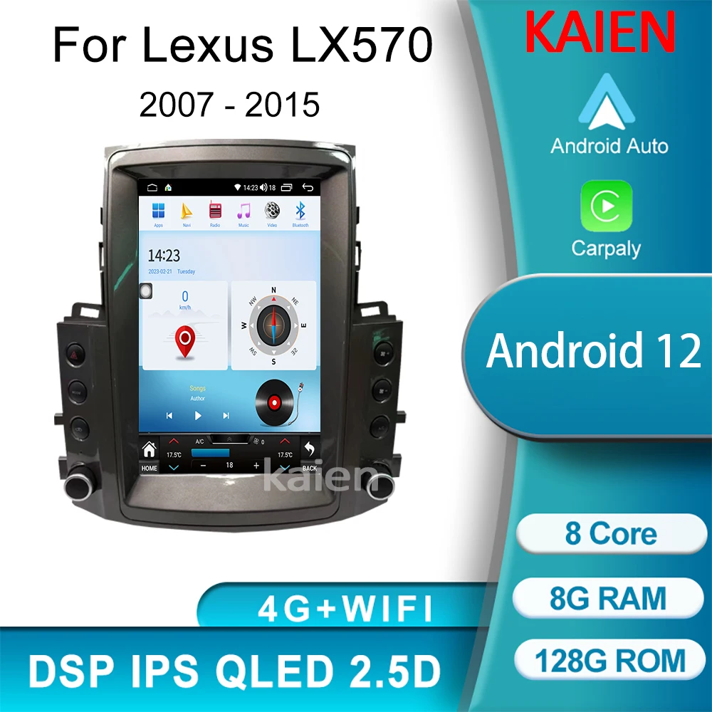 

KAIEN For Lexus LX570 2007-2015 Android 12 Auto Navigation GPS Car Radio DVD Multimedia Video Player Stereo Carplay 4G WIFI DSP