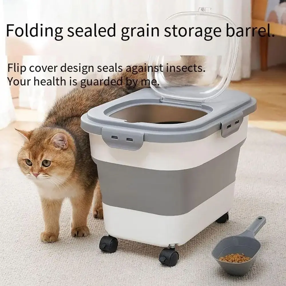 

Airtight Rice Storage Box High Capacity Collapsible Moisture-proof Grain Storage Boxes Folding Dog Food Storage Container Home