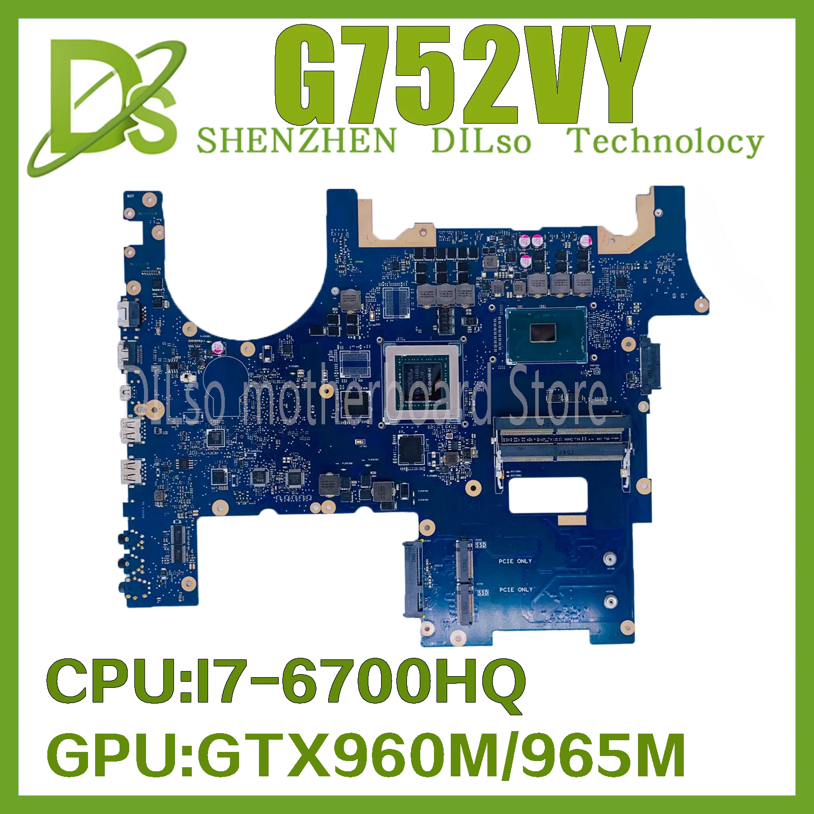 

KEFU G752VY материнская плата для ноутбука ASUS ROG G752VL G752VT G752VM G752VS материнская плата с I7-6700HQ GTX965M-2G/3G 100%