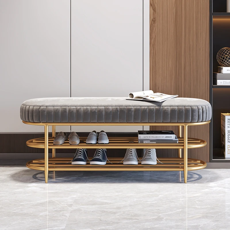 

Nordic Metal Shoe Rack Luxury Entrance Dorm Shoe Cabinet Holder Storage Bench Stylish Moveis Para Casa Furniture Living Room
