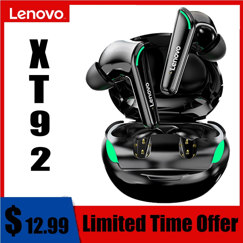 

Игровая гарнитура Lenovo XT92 XT90 TWS, Bluetooth наушники, беспроводные наушники, стерео, бас, музыка, Спортивная шумоподавление с микрофоном