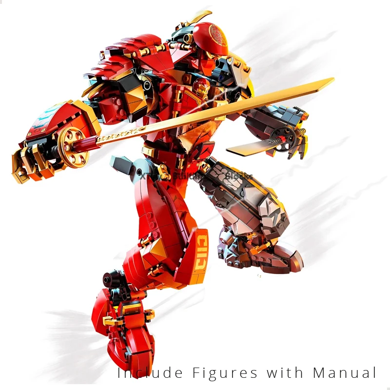 

2021 New Series Bricks Fire Stone Mech Robot Building Blocks with Figures Compatible ninjagoes 71720 DIY Toys for Birthday Gift