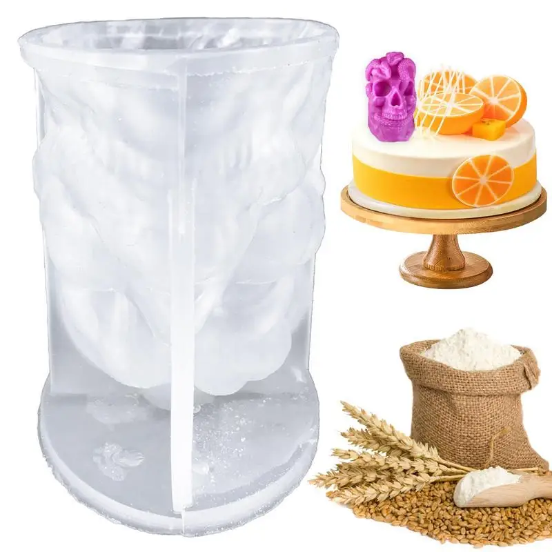 

Silicone Mold DIY Snake Skull Mold Epoxy Plaster Mold Christmas Fondant Mould For Bath Soap Cake Candies Wax Clay