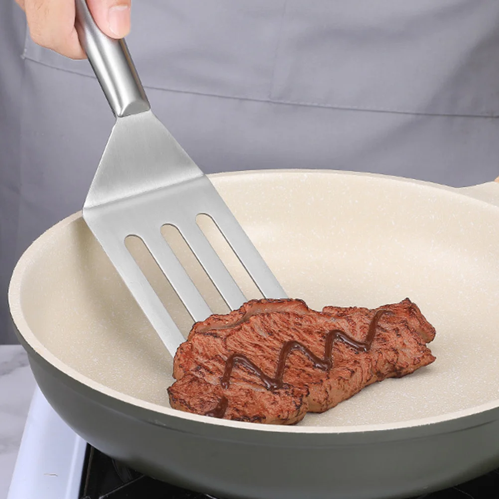Łopatka do steków Patelnia smażenia Stal nierdzewna Mały metal Wygodne narzędzie gotowania Wok Kuchnia Nieprzywierająca dla praktycznych