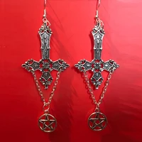 goth large inverted cross pentagram dangle earrings 2022 for women simple style charm jewelry wholesale