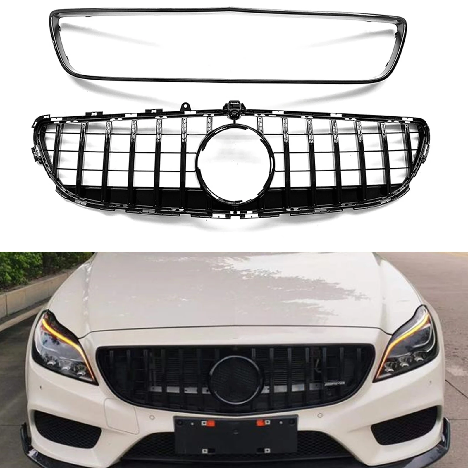 Передняя решетка для Mercedes Benz CLS Class W218 CLS260 CLS300 CLS320 CLS350 CLS400 2015-2018 Сетка верхнего