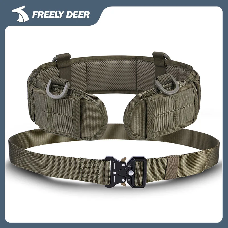 

Military Tactical Adjustable Belt Outdoor Work Men Belt Army Combat CS Airsoft Hunting Paintball Padded Camouflage Waist Strap