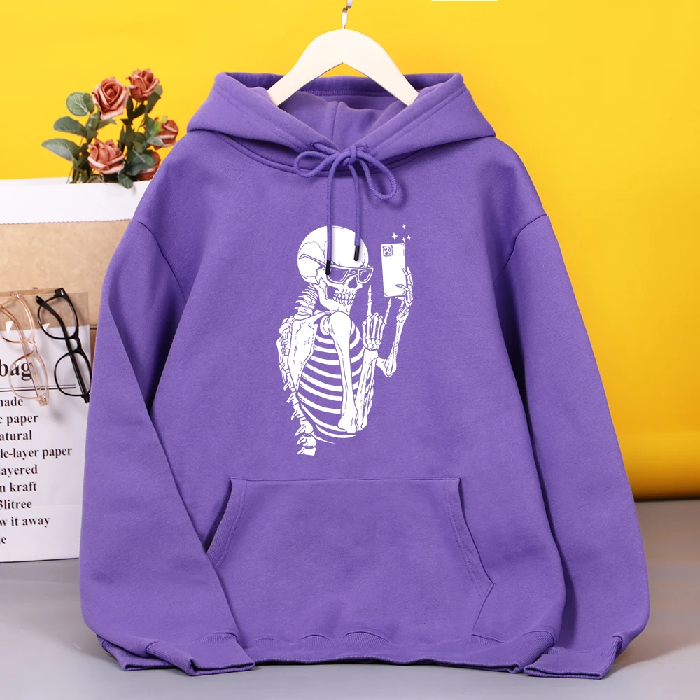 

Skeleton : Watch My Cool Selfie Female Hoody Harajuku M-2XL Daily Streetwear Fashion Quality Hooded Autumn Comfortable hoodies